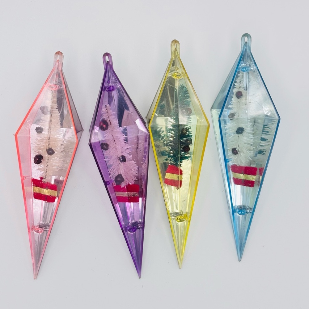 Jewelbrite Icicle Christmas Ornaments Set of 4 Vintage - Picture 2 of 4